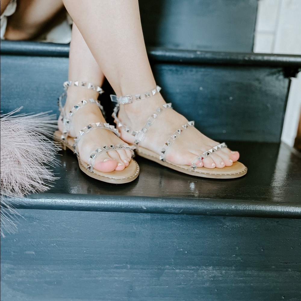 Clear Studded Sandals